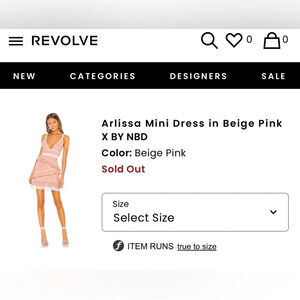 X x NBD Mini Dress size XS